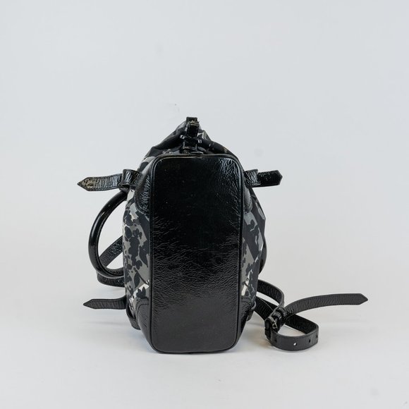 Burberry Black & White Floral Nova Check Bag - Picture 5 of 8